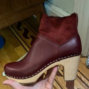 Swedish Hasbeens clog boots size 9 / 40 oxblood red worn twice EUC
